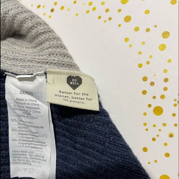 Madewell Patch Pocket Pullover Sweater in Colorblock Navy Blue Gray J8783 NWT - Picture 8 of 10